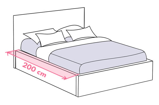 Postele délky 200 cm
