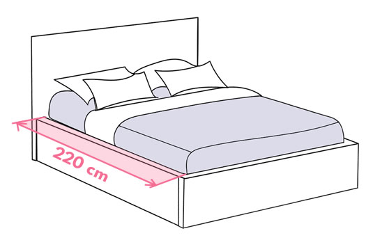 Postele délky 220 cm